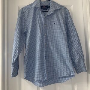 Men’s Vineyard Vines Whale Dress Shirt Size Small in Blue Check